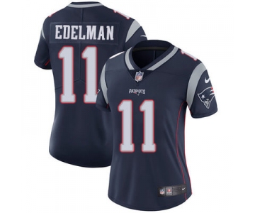 Women's Nike Patriots #11 Julian Edelman Navy Blue Team Color Stitched NFL Vapor Untouchable Limited Jersey