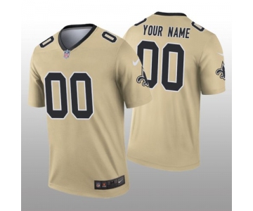 Men's New Orleans Saints Custom Gold Inverted Legend Jersey