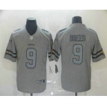 Men's New Orleans Saints #9 Drew Brees 2019 Gray Gridiron Vapor Untouchable Stitched NFL Nike Limited Jersey
