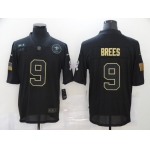 Men's New Orleans Saints #9 Drew Brees Black 2020 Salute To Service Stitched NFL Nike Limited Jersey
