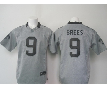 Men's New Orleans Saints #9 Drew Brees Nike Gray Gridiron 2015 NFL Gray Limited Jersey