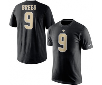 Men's New Orleans Saints 9 Drew Brees Nike Player Pride Name & Number T-Shirt - Black