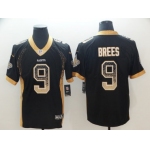 Men's Nike Saints #9 Drew Brees Black Drift Fashion Limited Jersey
