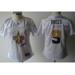 New Orleans Saints #9 Drew Brees White Fem Fan Womens Jersey