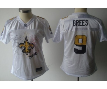 New Orleans Saints #9 Drew Brees White Fem Fan Womens Jersey