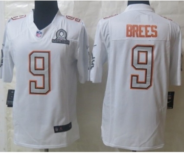 Nike New Orleans Saints #9 Drew Brees 2014 Pro Bowl White Jersey