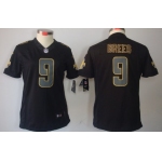Nike New Orleans Saints #9 Drew Brees Black Impact Limited Womens Jersey