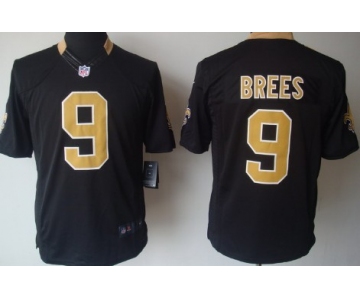 Nike New Orleans Saints #9 Drew Brees Black Limited Jersey