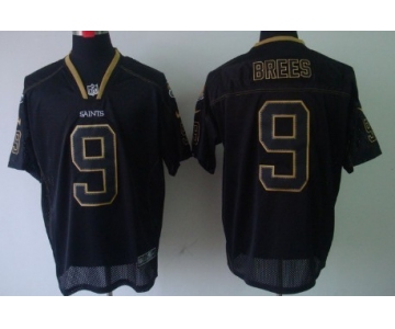 Nike New Orleans Saints #9 Drew Brees Lights Out Black Elite Jersey