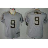 Nike New Orleans Saints #9 Drew Brees Lights Out Gray Kids Jersey