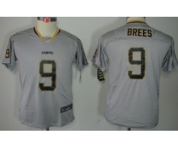 Nike New Orleans Saints #9 Drew Brees Lights Out Gray Kids Jersey