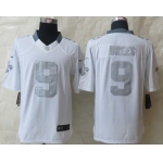 Nike New Orleans Saints #9 Drew Brees Platinum White Limited Jersey