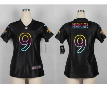 Nike New Orleans Saints #9 Drew Brees Pro Line Black Fashion Womens Jersey