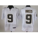 Nike New Orleans Saints #9 Drew Brees White Elite Jersey