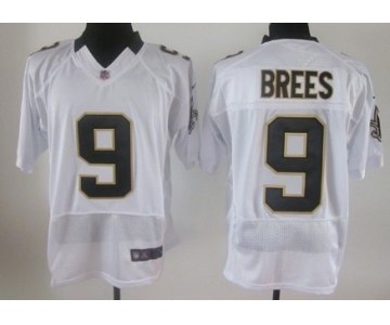 Nike New Orleans Saints #9 Drew Brees White Elite Jersey