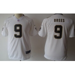 Nike New Orleans Saints #9 Drew Brees White Game Kids Jersey
