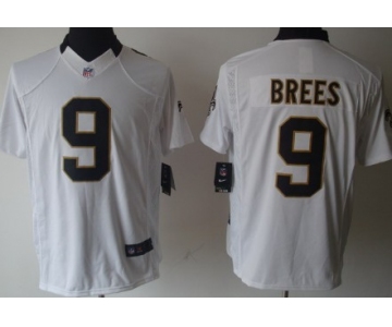 Nike New Orleans Saints #9 Drew Brees White Limited Jersey