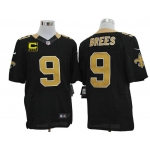 Size 60 4XL-Drew Brees New Orleans Saints #9 Black Stitched Nike Elite NFL C Patch Jerseys