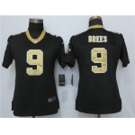 Women's New Orleans Saints #9 Drew Brees Black 2017 Vapor Untouchable Stitched NFL Nike Limited Jersey