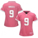 Women's New Orleans Saints #9 Drew Brees Pink Bubble Gum 2015 NFL Jersey