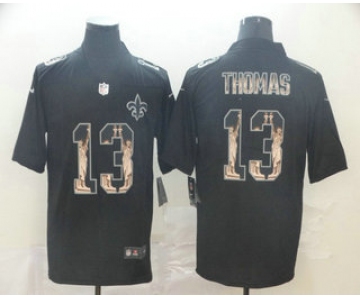 Men's New Orleans Saints #13 Michael Thomas 2019 Black Statue Of Liberty Stitched NFL Nike Limited Jersey