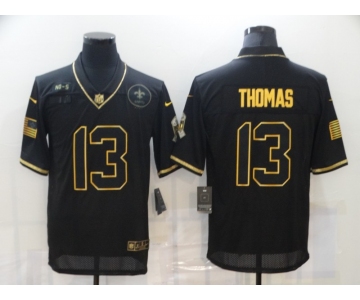 Men's New Orleans Saints #13 Michael Thomas Black Gold 2020 Salute To Service Stitched NFL Nike Limited Jersey