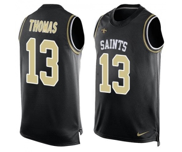 Men's New Orleans Saints #13 Michael Thomas Black Hot Pressing Player Name & Number Nike NFL Tank Top Jersey