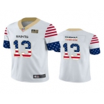 Men's New Orleans Saints #13 Michael Thomas White Independence Day Stars Stripes Jersey