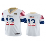 Men's New Orleans Saints #13 Michael Thomas White Independence Day Stars Stripes Jersey