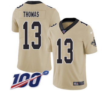 Nike Saints #13 Michael Thomas Gold Men's Stitched NFL Limited Inverted Legend 100th Season Jersey