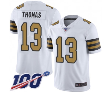 Saints #13 Michael Thomas White Men's Stitched Football Limited Rush 100th Season Jersey