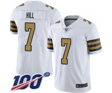 Nike Saints #7 Taysom Hill White Men's Stitched NFL Limited Rush 100th Season Jersey