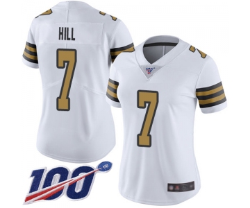 Nike Saints #7 Taysom Hill White Women's Stitched NFL Limited Rush 100th Season Jersey