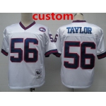 Men's New York Giants Custom White Throwback Jersey