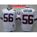 Men's New York Giants Custom White Throwback Jersey