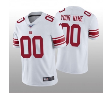 Men's New York Giants Custom White Vapor Limited 100th Season Jersey