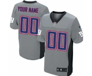 Men's Nike New York Giants Customized Gray Shadow Elite Jersey