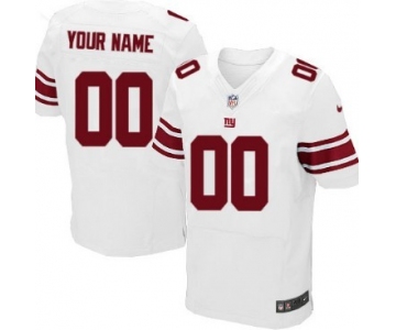 Men's Nike New York Giants Customized White Elite Jersey