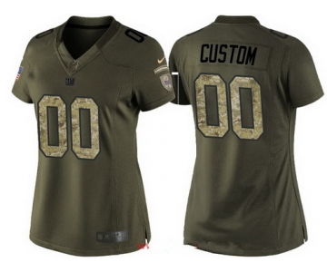 Women's New York Giants Custom Olive Camo Salute To Service Veterans Day NFL Nike Limited Jersey