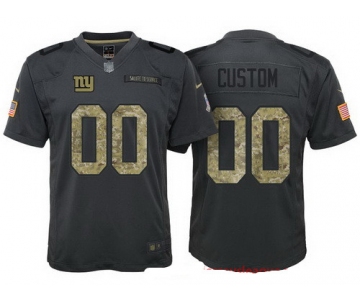 Youth New York Giants Custom Anthracite Camo 2016 Salute To Service Veterans Day NFL Nike Limited Jersey