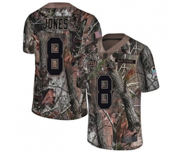 Giants #8 Daniel Jones Camo Men's Stitched Football Limited Rush Realtree Jersey