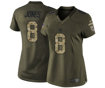 Giants #8 Daniel Jones Green Women's Stitched Football Limited 2015 Salute to Service Jersey