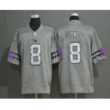 Men's New York Giants #8 Daniel Jones 2019 Gray Gridiron Vapor Untouchable Stitched NFL Nike Limited Jersey