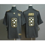 Men's New York Giants #8 Daniel Jones Jesus Faith Black Vapor Untouchable Stitched NFL Nike Limited Jersey