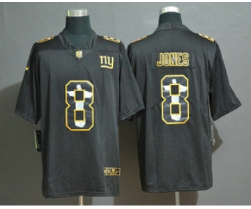 Men's New York Giants #8 Daniel Jones Jesus Faith Black Vapor Untouchable Stitched NFL Nike Limited Jersey