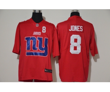 Men's New York Giants #8 Daniel Jones Red 2020 Big Logo Number Vapor Untouchable Stitched NFL Nike Fashion Limited Jersey