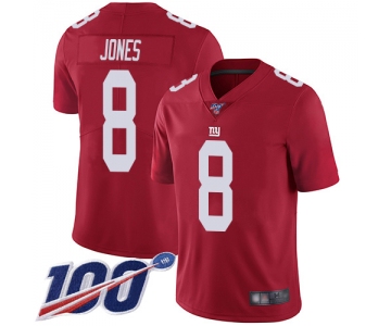 Nike Giants #8 Daniel Jones Red Men's Stitched NFL Limited Inverted Legend 100th Season Jersey