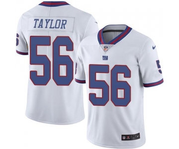 Nike Giants #56 Lawrence Taylor White Men's Stitched NFL Limited Rush Jersey
