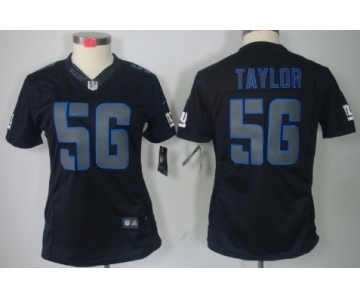 Nike New York Giants #56 Lawrence Taylor Black Impact Limited Womens Jersey