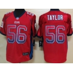 Nike New York Giants #56 Lawrence Taylor Drift Fashion Red Elite Jersey
